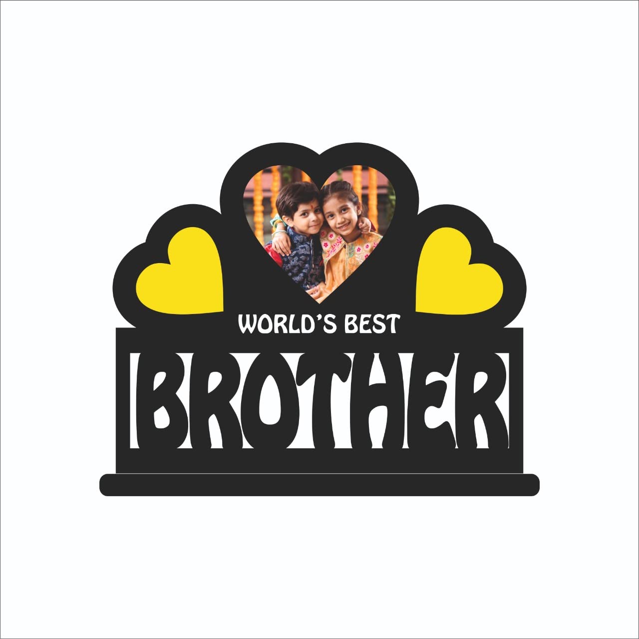 MYGIFTYSHOP BROTHER Customized Wooden Photo Frame Table Top 10 X 8 in - | Birthday Raksha bandhan Rakhi Bhaidooj Gift | For Brot